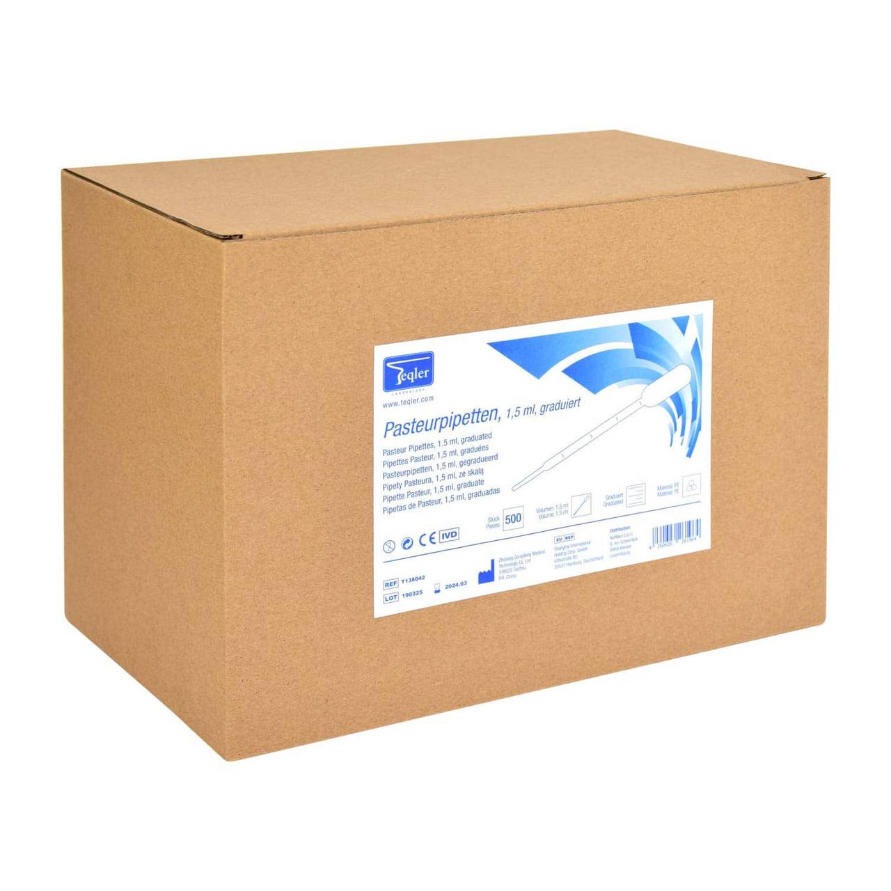 Polyethylene Pasteur Pipettes 1.5ml Box of 500