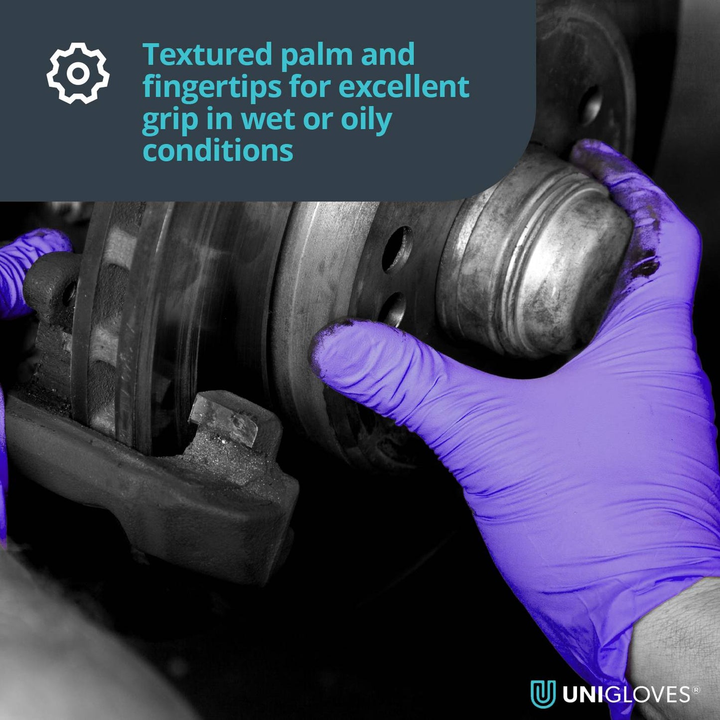 Unigloves Stronghold Advanced Disposable Powder Free Nitrile Gloves Box of 100