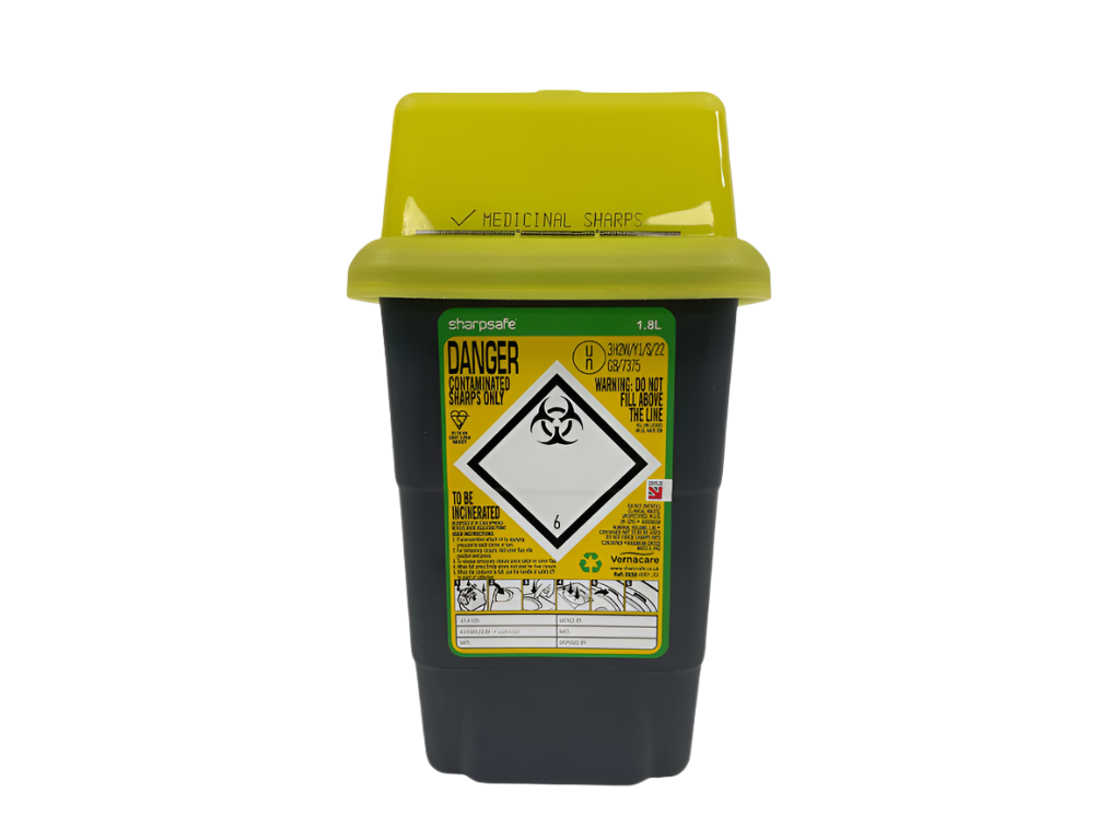 1.8 Litre Sharpsafe Yellow Sharps Bin