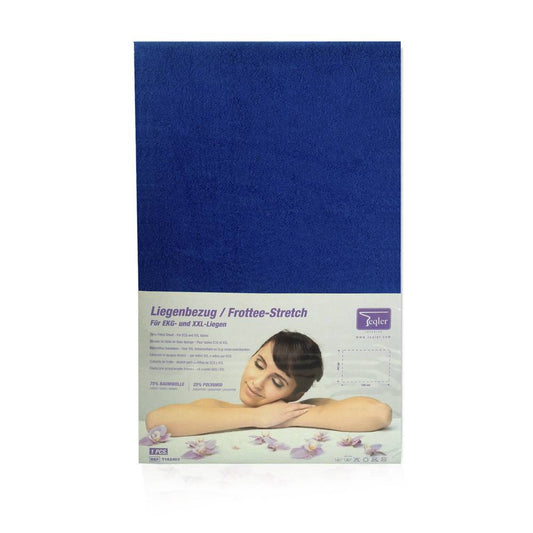 80 x 195 cm Terry Fitted Sheet for Exam & ECG Tables Dark Blue