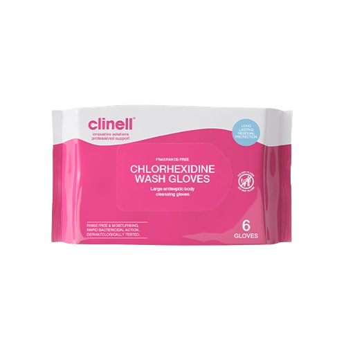 Clinell Chlorhexidine Fragrance Free Wash Gloves 6 Pack
