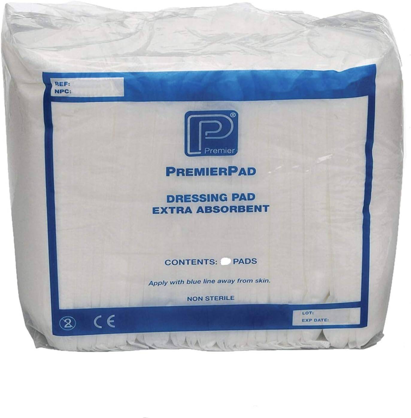 PremierPad Non–Sterile Wound Dressing Pads 20cm x 20 cm Pack of 25