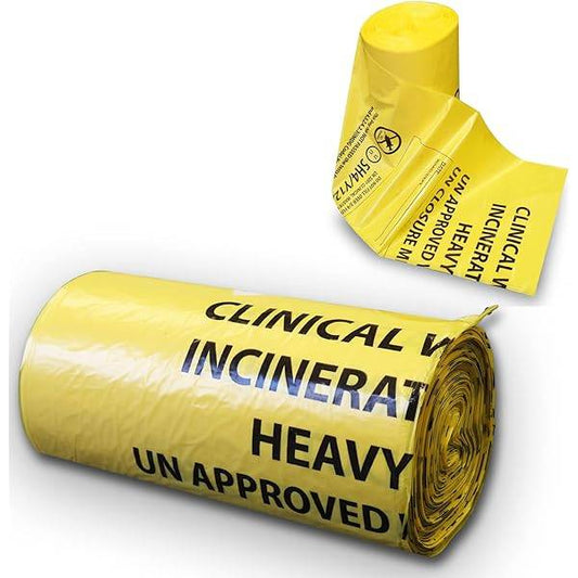 20 Litre Heavy Duty Yellow Clinical Waste Sacks x 25