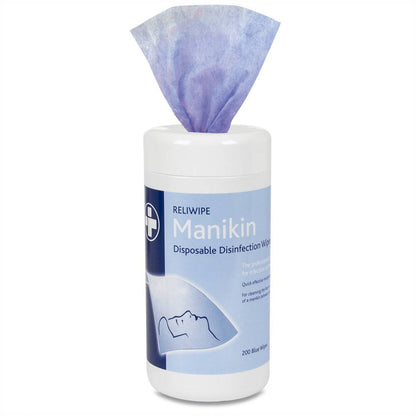 Reliwipe Manikin Disposable Disinfectant Wipes Drum of 200