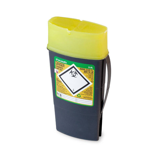 Frontier 0.6 litre Sharpsafe Yellow sharps bin