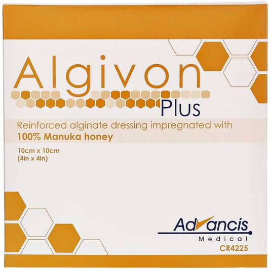 Algivon Plus 10cm x 10cm Manuka Honey Dressings