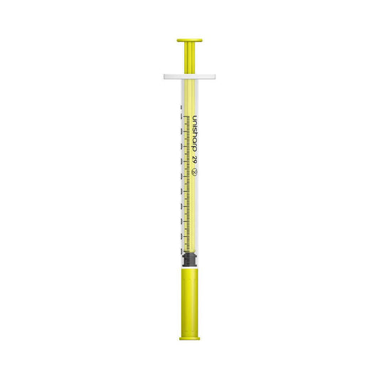1ml 0.5 inch 29g Yellow Unisharp Syringe and Needle u100