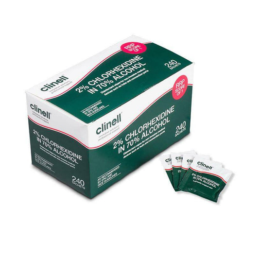 Clinell 2% Chlorhexidine Alcohol Wipes Box of 240