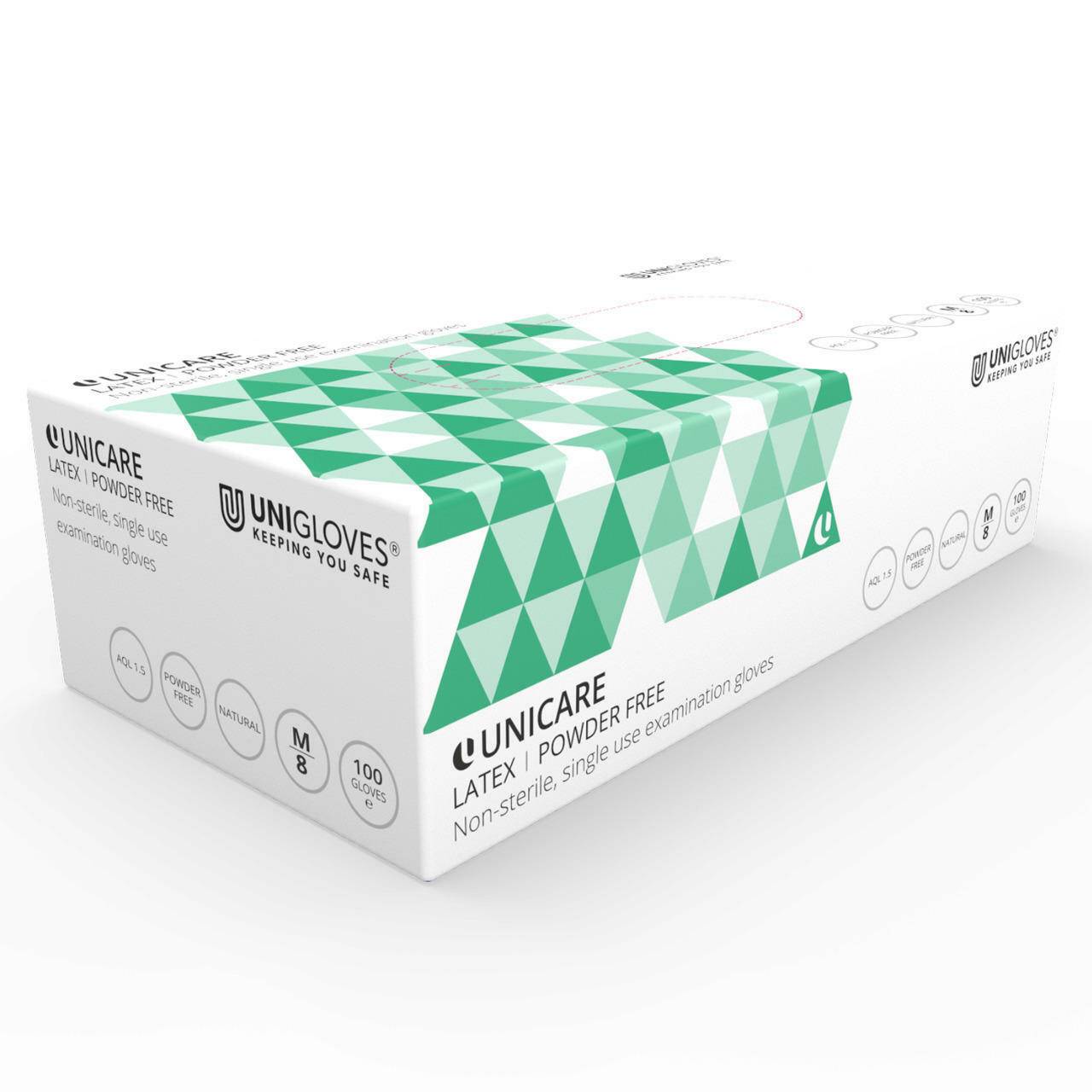 Unicare Latex Extra Strong Non-Powdered Examination Gloves 100 Gloves per Box GS0014 UKMEDI.CO.UK