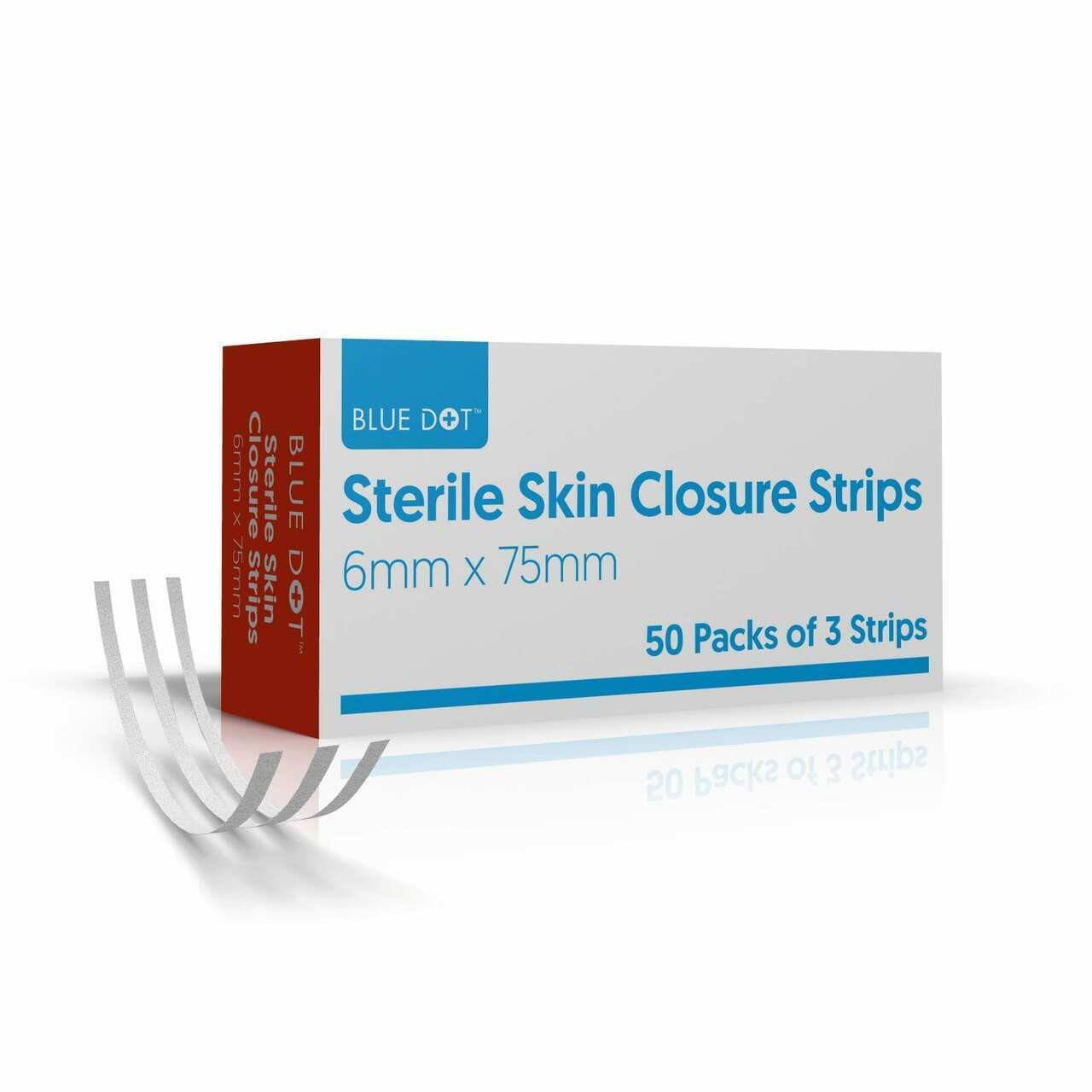 Skin Closure Strips - 6mm x 75mm (Strip of 3) x 50