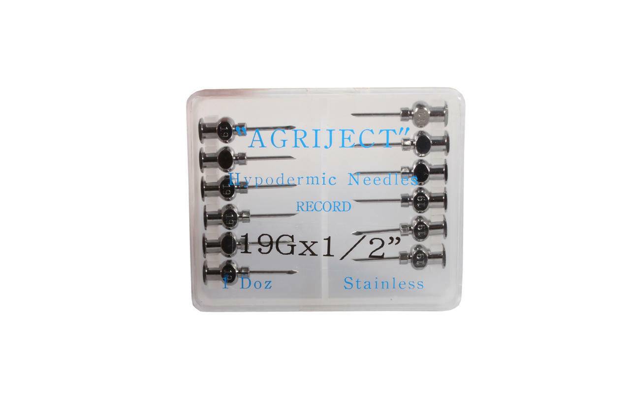 19g 1/2 inch Agriject Record Fit Needles x 12