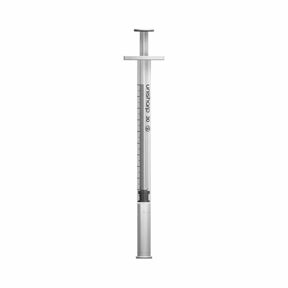 1ml 0.5 inch 30g Unisharp Syringe & Needle u100