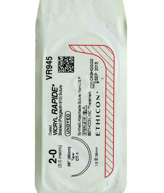 Coated VICRYL rapide Suture: 26mm 75cm undyed 2-0 Single W9941 UKMEDI.CO.UK