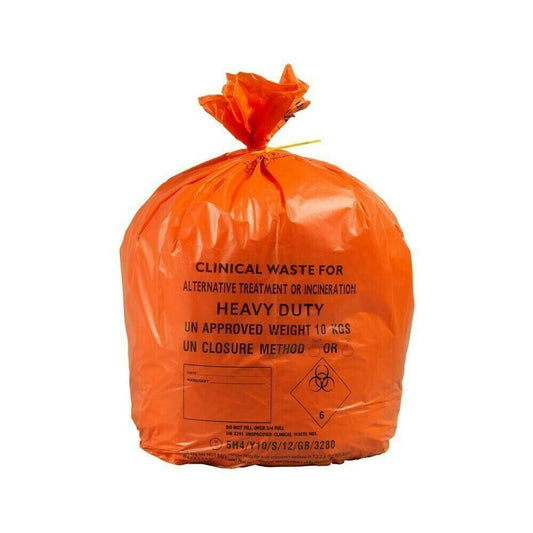 20L Orange Clinical Waste Bags Roll of 50