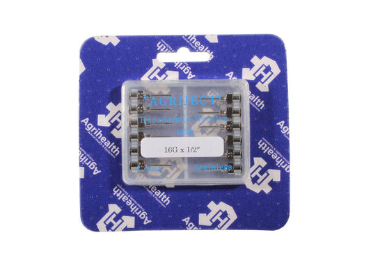 16g 1 inch Agriject Luer Fit Needles x 12