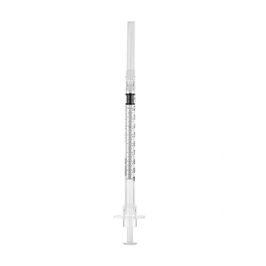 1ml 25g 5/8 inch Sol-Care Safety Syringe with Fixed Needle