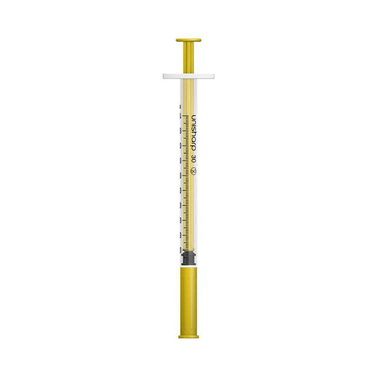 1ml 0.5 inch 30g Gold Unisharp Syringe & Needle u100