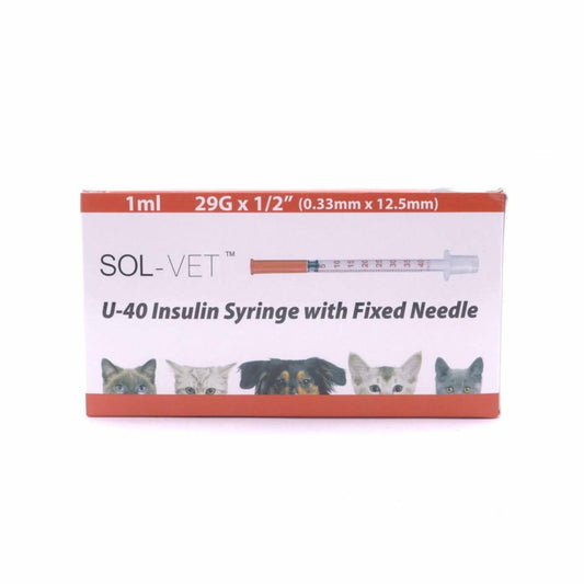 Sol-Vet 1ml 29g x 0.5 inch U40 Syringe with Fixed Needle