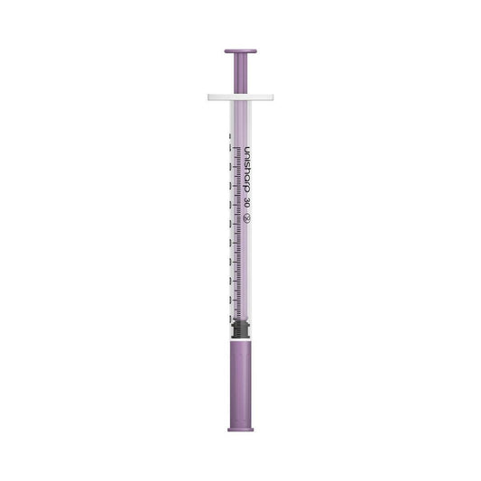 1ml 0.5 inch 30g Purple Unisharp Syringe and Needle u100