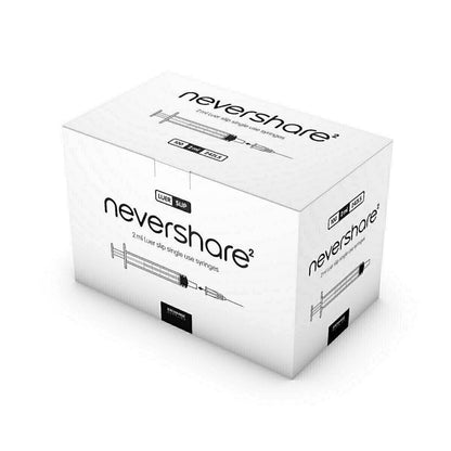 Nevershare 2.5ml Nevershare Pink Luer Slip Syringes UKMEDI UK Medical Supplies