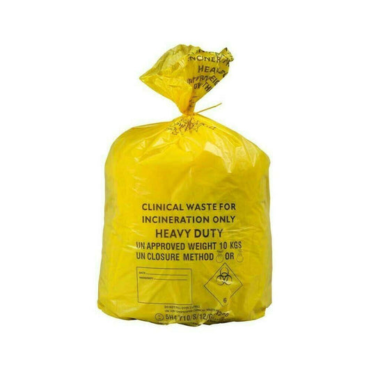Yellow Bulk Handling Clinical Waste Bag - 28 x 39 inch Roll of 10