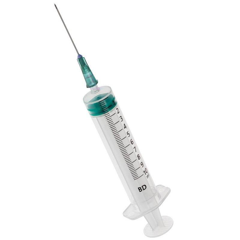 10ml + 21g 1.5" BD Emerald Luer Slip Syringe and Needle