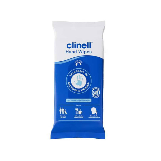 Clinell Antimicrobial Hand Wipes 30 Patient Pack