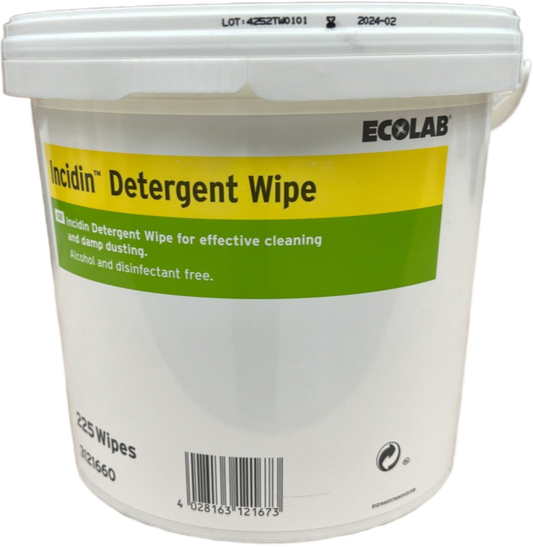 Ecolab Incidin Detergent Wipe 225 Wipe Bucket