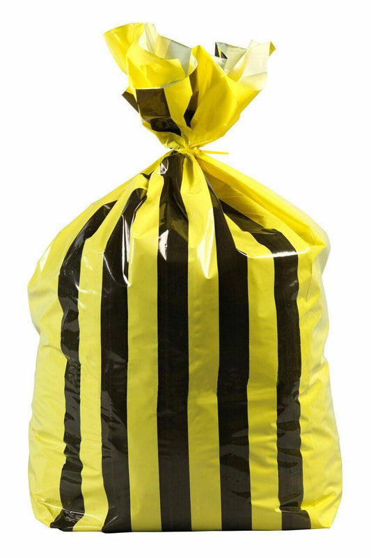 20L Small Tiger Stripe Polythene Offensive Waste Bags - 1 Roll of 50