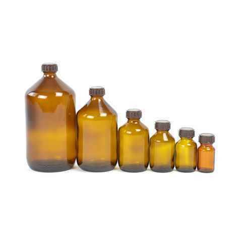 100ml Amber Glass Bottle with Screw Lid 133337 UKMEDI.CO.UK