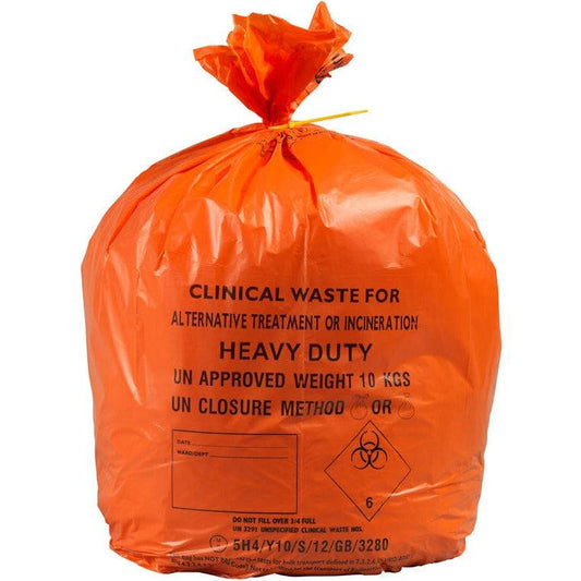 Orange  Heavy Duty Clinical Waste Sacks 90 Litres x 25