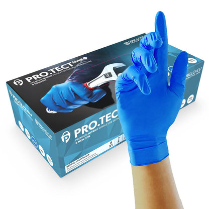 PRO.TECT Max 9N Nitriile Blue Gloves Extra Strong Box of 100 - UKMEDI - UK MEDICAL SUPPLIES