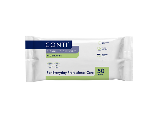 Conti Cleansing Dry Wipes Flushable Pack of 50