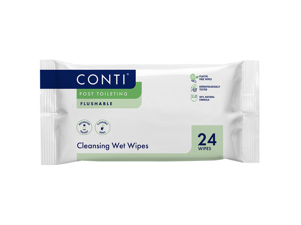 Conti® Post Toileting Wet Wipes Fragrance Free 24 Wipes