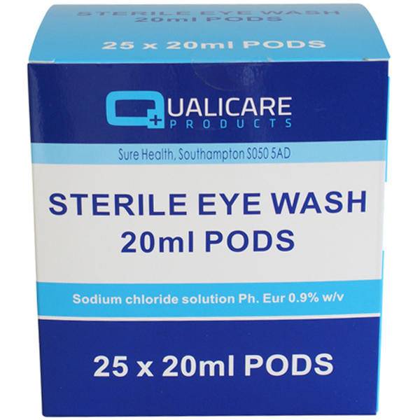 Qualicare 20ml Sterile Eye Wash Pods Single QE0711 UKMEDI - UK Medical Supplies