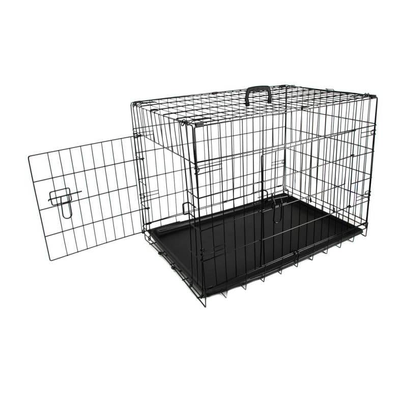 Black Folding Animal Cage Large  - UKMEDI - UK MEDICAL SUPPLIES