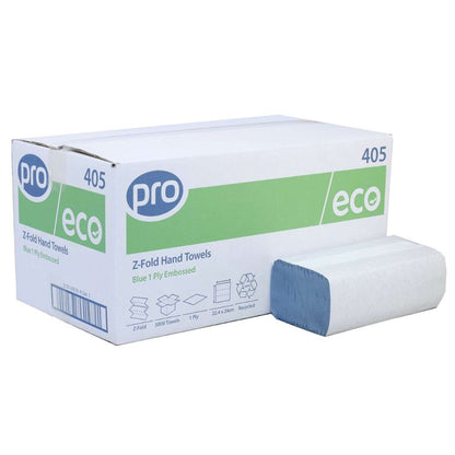 PRO Eco Z-Fold 1 Ply Blue Paper Towel Full Case