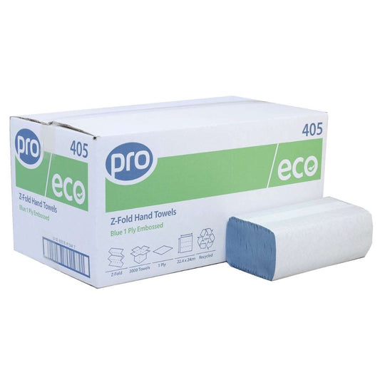 PRO Eco Z-Fold 1 Ply Blue Paper Towel Full Case