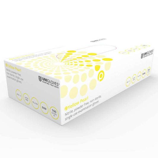 Unigloves Yellow Pearl Nitrile Gloves